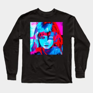 Glitch Art Portrait: Satellite Long Sleeve T-Shirt